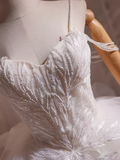 Tineit Elegant Ball Gown Spaghetti Straps Tulle Party Dress White Homecoming Dresses (PRE-ORDER)