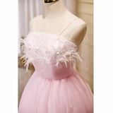 Tineit Elegant Ball Gown Spaghetti Straps Party Dress Pink Homecoming Dresses (PRE-ORDER)