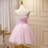 Tineit Elegant Ball Gown Spaghetti Straps Party Dress Pink Homecoming Dresses (PRE-ORDER)