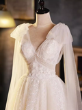 Tineit Elegant Ball Gown V Neckline Tulle Party Dress Lace White Homecoming Dresses (PRE-ORDER)