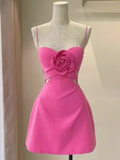 Tineit Elegant A Line Straps Pink th Birthday Dress Short Homecoming Dresses (PRE-ORDER)