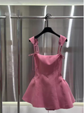 Tineit Simple A line Straps Pink Birthday Dress Satin Homecoming Dresses (PRE-ORDER)