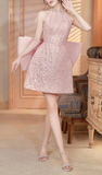 Tineit Simple A Line Scoop Short Birthday Dress Pink Homecoming Dresses (PRE-ORDER)