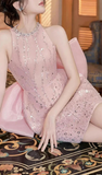 Tineit Simple A Line Scoop Short Birthday Dress Pink Homecoming Dresses (PRE-ORDER)