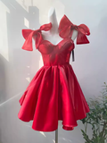 Tineit Simple A Line Spaghetti Straps Short Birthday Dress Red Homecoming Dresses (PRE-ORDER)