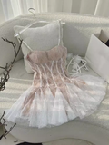 Tineit Simple A Line Straps Lace Short Birthday Dress Champagne Homecoming Dresses (PRE-ORDER)