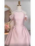 Tineit Simple A Line Scoop Neckline Short Birthday Outfits Pink Homecoming Dresses (PRE-ORDER)