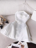 Tineit Cute A Line Spaghetti Straps Short Birthday Dress White Homecoming Dresses (PRE-ORDER)