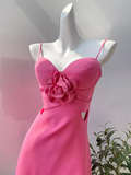 Tineit Elegant A Line Straps Pink Birthday Dress Short Homecoming Dresses (PRE-ORDER)