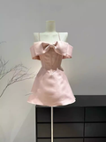 Tineit Simple A line Spaghetti Straps Pink Birthday Dress Satin Homecoming Dresses (PRE-ORDER)