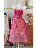 Tineit Simple A line Scoop Pink Birthday Dress Lace Homecoming Dresses (PRE-ORDER)