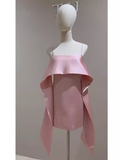 Tineit Simple A line Short Birthday Dress Pink Homecoming Dresses (PRE-ORDER)