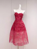 Tineit Simple A line Pink Birthday Dress Lace Homecoming Dresses (PRE-ORDER)