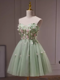 Tineit Elegant A Line Mint Green Birthday Outfits Tulle Homecoming Dresses (PRE-ORDER)