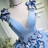 Tineit Elegant Ball Gown Blue Birthday Outfits Tulle Homecoming Dresses With Butterfly (PRE-ORDER)