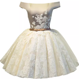 Tineit Elegant Ball Gown Off The Shoulder Birthday Outfits Tulle Homecoming Dresses (PRE-ORDER)