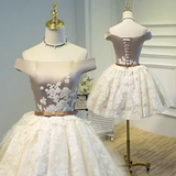 Tineit Elegant Ball Gown Off The Shoulder Birthday Outfits Tulle Homecoming Dresses (PRE-ORDER)