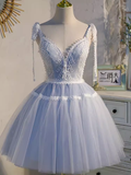 Tineit Cute Ball Gown Straps Gray Birthday Outfits Tulle Homecoming Dresses (PRE-ORDER)