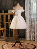 Tineit Vintage Ball Gown Off The Shoulder White Birthday Outfits Lace Homecoming Dresses (PRE-ORDER)