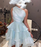 Tineit One Shoulder A Line Short Homecoming Dresses (PRE-ORDER)