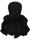 Tineit Unique Strapless Ruched Sleeveless Short Black Homecoming Dresses (PRE-ORDER)