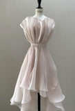 Tineit Stunning High Low Pink Short Party Dress Chiffon Homecoming Dress (PRE-ORDER)