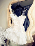 Tineit Spaghetti Straps A-Line Ruffles Party Homecoming Dress (PRE-ORDER)