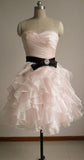 Tineit Adorable Cute Organza Light Pink Short Formal Dress Homecoming Dress (PRE-ORDER)