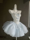 Tineit Vintage Ball Gown Strapless Tulle Homecoming Dress th Birthday Outfits (PRE-ORDER)