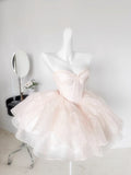 Tineit Vintage Ball Gown Strapless Light Pink Homecoming Dress th Birthday Outfits (PRE-ORDER)