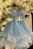 Tineit A-line Illusion Tulle Homecoming Dress Formal Dress Birthday Dress (PRE-ORDER)