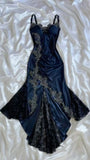 Tineit Sexy Navy Blue Mermaid Lace Prom Dress Party Dress (PRE-ORDER)