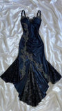 Tineit Sexy Navy Blue Mermaid Lace Prom Dress Party Dress (PRE-ORDER)