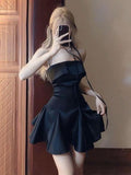 Tineit Chic A Line Short Black Strapless Homecoming Dress th Birthday Outfits (PRE-ORDER)