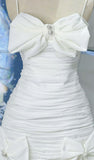 Tineit Strappy Bandeau Midi Dress White Homecoming Dress (PRE-ORDER)