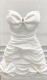 Tineit Strappy Bandeau Midi Dress White Homecoming Dress (PRE-ORDER)