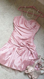 Tineit Chic Sheath Satin Straps Short Pink Homecoming Dress th Birthday Outfits (PRE-ORDER)