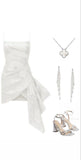 Tineit Chic Sheath Satin Straps Short White Homecoming Dress th Birthday Outfits (PRE-ORDER)