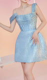 Tineit Chic A Line Short Blue Sequin Homecoming Dress th Birthday Outfits (PRE-ORDER)