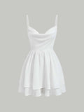 Tineit Simple A Line Spaghetti Straps Chiffon Homecoming Dress Birthday Outfits (PRE-ORDER)