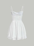 Tineit Simple A Line Spaghetti Straps Chiffon Homecoming Dress Birthday Outfits (PRE-ORDER)