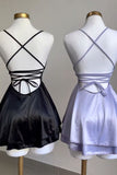 Tineit A Line Spaghetti Straps Backless Homecoming Dresses Black Birthday Outfits (PRE-ORDER)