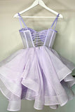 Tineit Sweetheart Spaghetti Straps Sparkly A-Line Mini Homecoming Dress (PRE-ORDER)