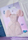 Tineit Simple A Line Tulle Short Birthday Outfits Pink Homecoming Dress (PRE-ORDER)