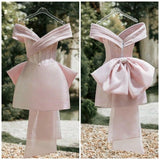 Tineit Elegant A line V Neckline Satin Short Birthday Outfits Pink Homecoming Dress (PRE-ORDER)