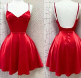 Tineit Vintage A line Straps Red Birthday Outfits Homecoming Dress (PRE-ORDER)