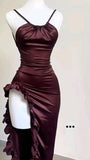 Tineit Vintage High Low Halter Burgundy Birthday Outfits Homecoming Dress (PRE-ORDER)