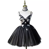 Tineit Vintage A line Straps Black Birthday Outfits Tulle Homecoming Dress (PRE-ORDER)