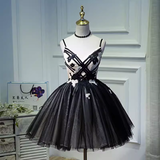 Tineit Vintage A line Straps Black Birthday Outfits Tulle Homecoming Dress (PRE-ORDER)