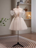 Tineit Modest Ball Gown Off The Shoulder White Tulle Birthday Outfits Homecoming Dress (PRE-ORDER)